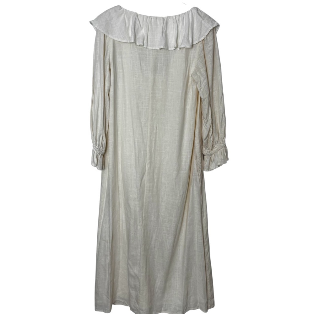 Anthropologie Porridge Ivory Ruffle Long Sleeve Dress - Picture 4 of 13